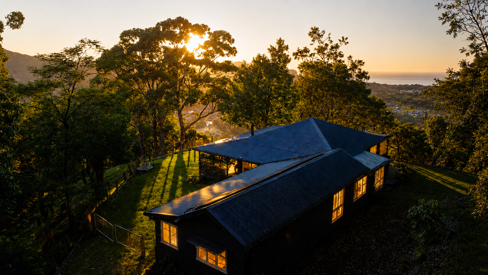 Escarpment ocean views at golden hour